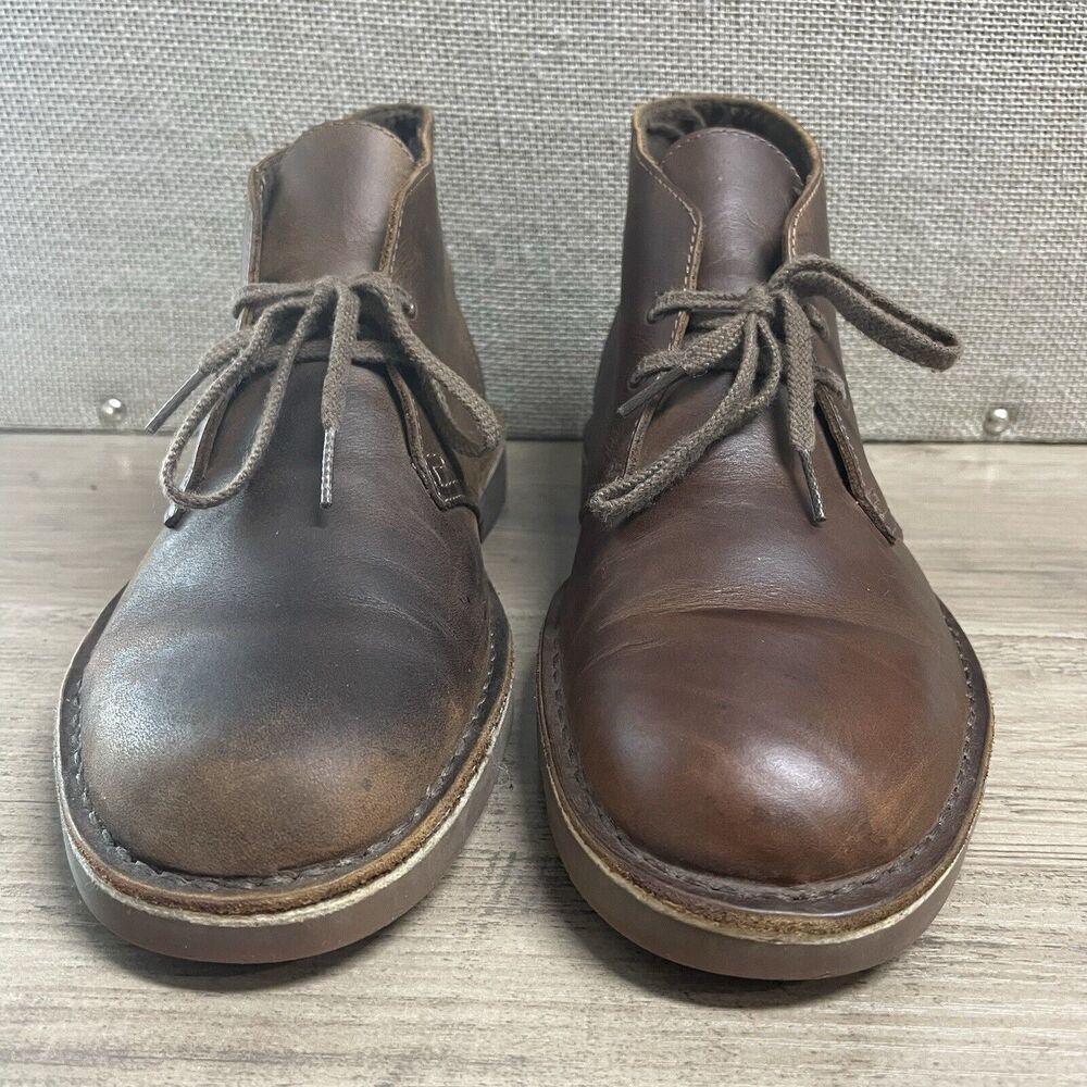 CLARKS | Bushacre  Men's Brown Leather Chukka Boots  Size 9.5 M
